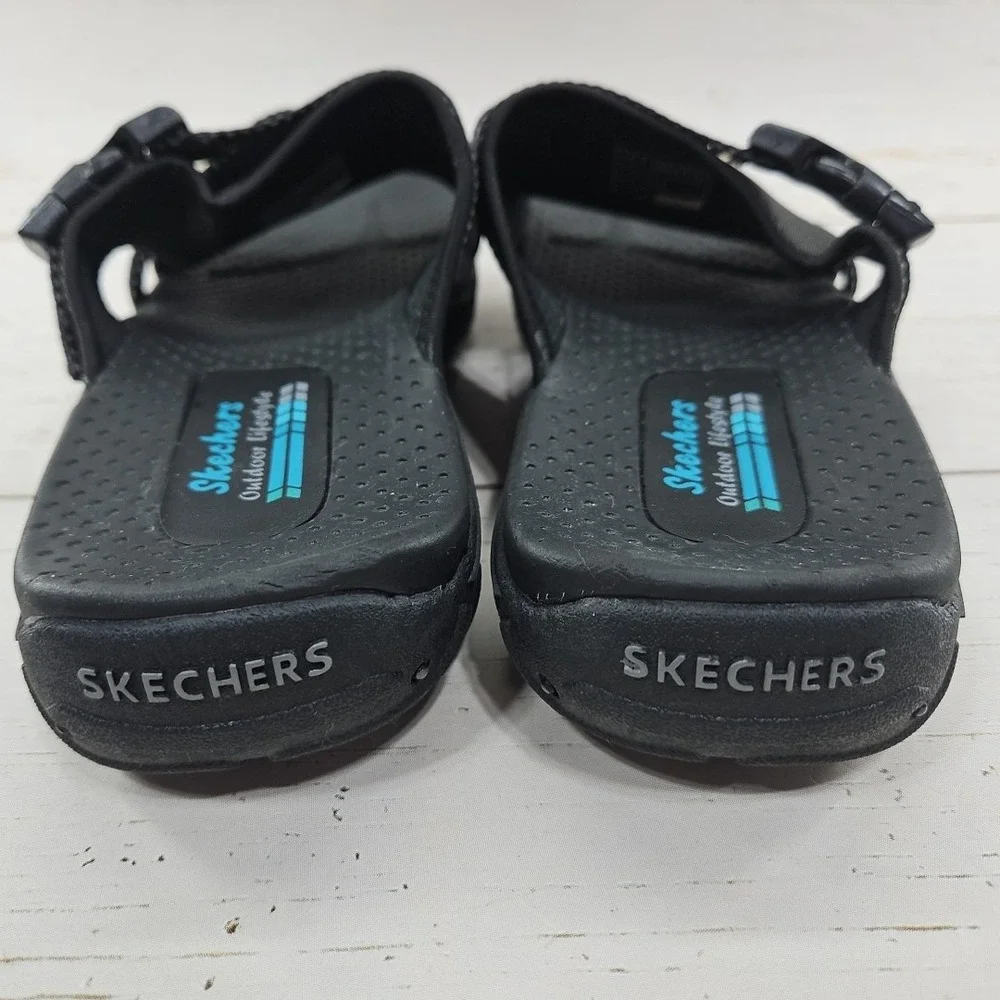 Skechers Sandals Womens Size 10 Black Reggae Slide Outdoor‎ Lifestyle 56196S